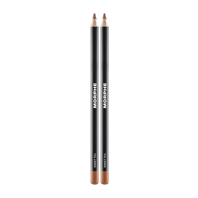Morphe Color Pencil Bundle - Cream Lip Liner Pencil with a Zero-Tugging Formula - Effortlessly Lines, Defines & Shapes Lips - Sweet Tea (2 Count)