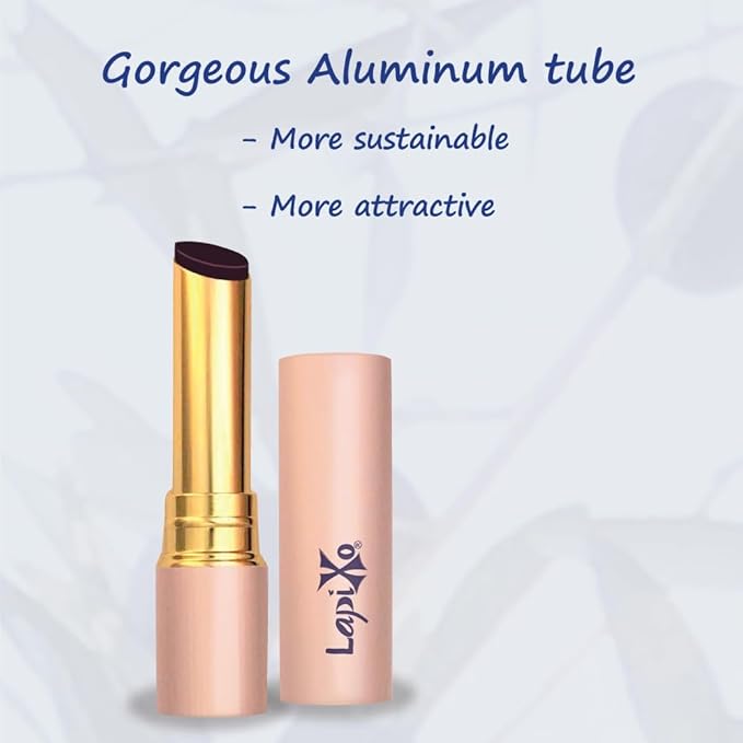 LAPIXO 100% Plant-based Color Lip Tint, Unique Formula, Natural + Moisturizing | 2-in-1 | Non-Toxic, All Food Ingredients, Antioxidant-rich, Natural Matte Sheer, Buildable, 4.4g/0.15oz (Grape color)