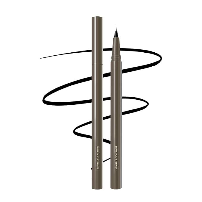 Ultra Fine Liquid Eyeliner Pen, Slim Precision Tip for Winged & Inner Corner Lines, Waterproof Smudge-Proof Quick-Drying, Long-Lasting All-Day Smooth Lightweight Black Eyeliner