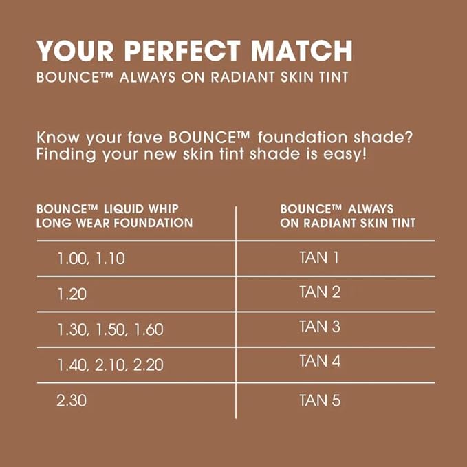 Beautyblender 12-Hour Always on Radiant Skin Tint, Breathable Serum Foundation Stays Put for All Day Long Wear, Infused with Hyaluronic Acid & Niacinamide, Tan 1