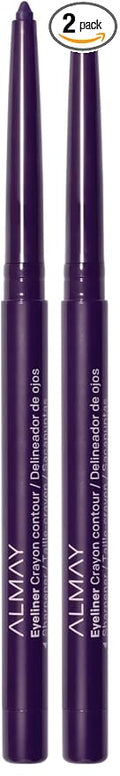 Almay All-Day Eyeliner Pencil, Hypoallergenic, Cruelty-Free, Smudge-Proof, Ophthalmologist Tested, Long Wearing and Water Resistant, Black Amethyst, 0.01 oz (Pack of 2)