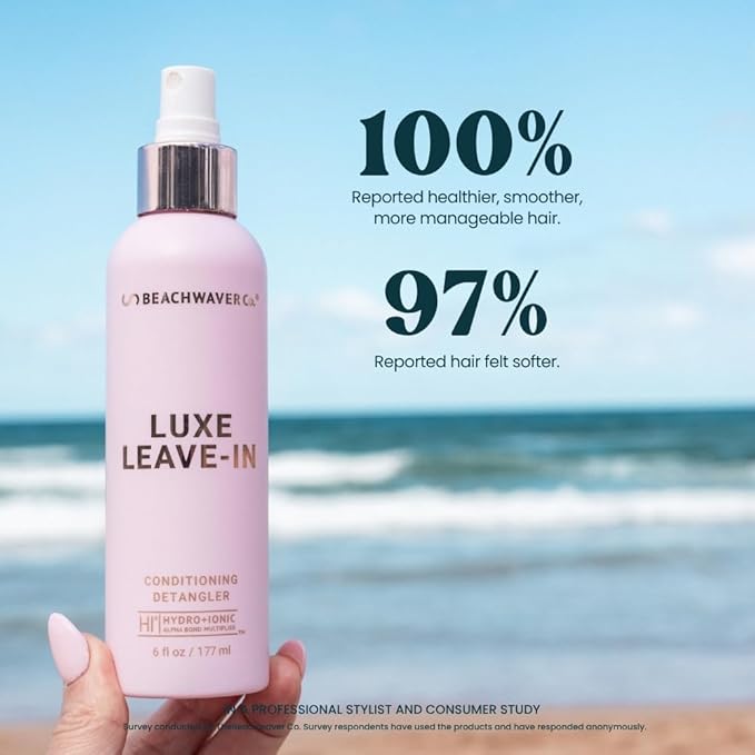 The Beachwaver Co. Luxe Leave-In Conditioning Detangler - Full Size (6 Fl Oz) | Leave-In Treatment to Hydrate, Smooth, & Strengthen w/HiX Vegan Bond Multipliers | Bali Beach Night Fragrance