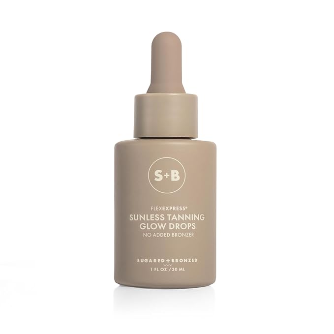 SUGARED + BRONZED Sunless Tanning Glow Drops, Face and Body Self Tanner, Customizable for a Natural Glow, Clean Formula, Streak Free Self Tanning Serum, Suitable for All Skin Types, Vegan, 1 Fl Oz