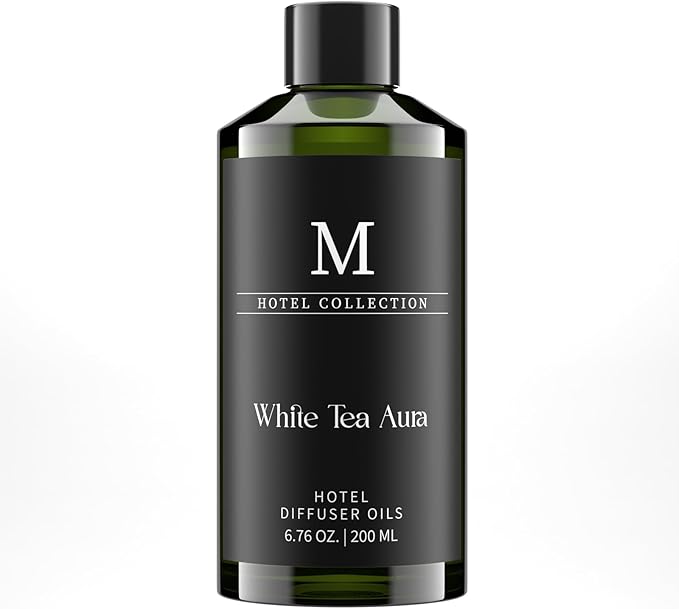 Hotel Collection Diffuser Oil-White Tea Aura, 6.76 Fl Oz (200ml), Home Luxury Aroma & Hotel Fragrance Diffuser Oil- Essential Oils for Aromatherapy Bigger Bottle, Longer Lasting Aroma