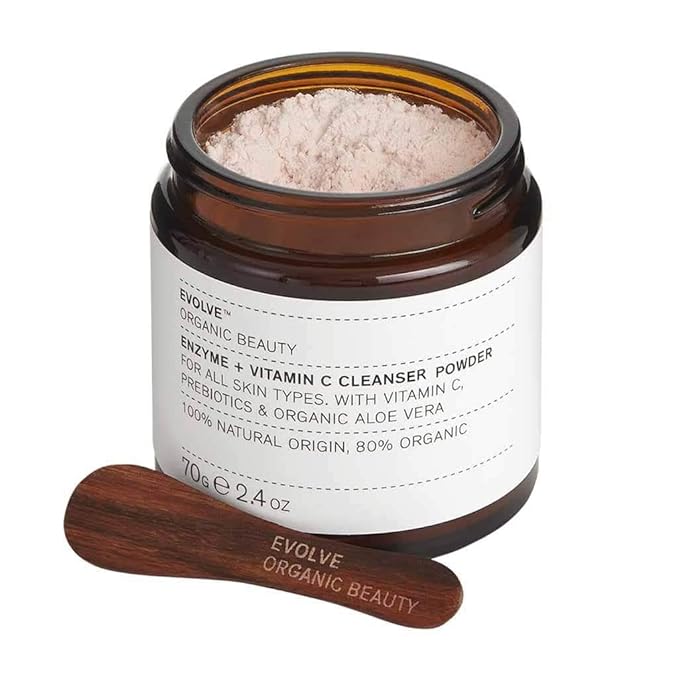 Evolve Organic Beauty - Natural Enzyme + Vitamin C Cleanser Powder | Small Batch, Vegan Clean Beauty (2.4 oz | 70 ml) Packaging May Vary