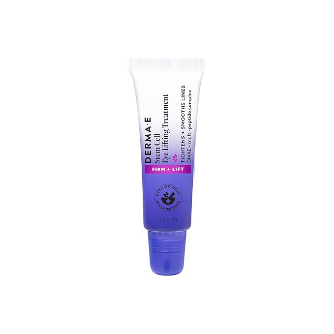 Derma E Stem Cell Lifting Eye Treatment – Multi Action Firming and Tightening Under Eye and Upper Eyelid Cream - Hydrating and Revitalizing Moisturizer, 0.5oz