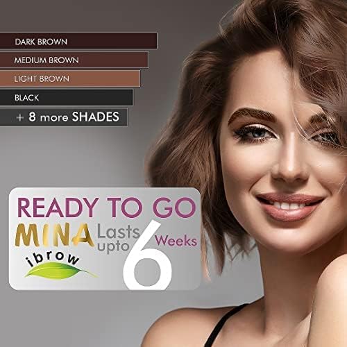 MINA iBrow Henna Hair Color Professional Tint Kit with Rose Water | Covers Gray Hair-Lasts up to 6 weeks | No Ammonia No Lead | Vegan & Cruelty Free | up to 30 Applications (Dark Brown)