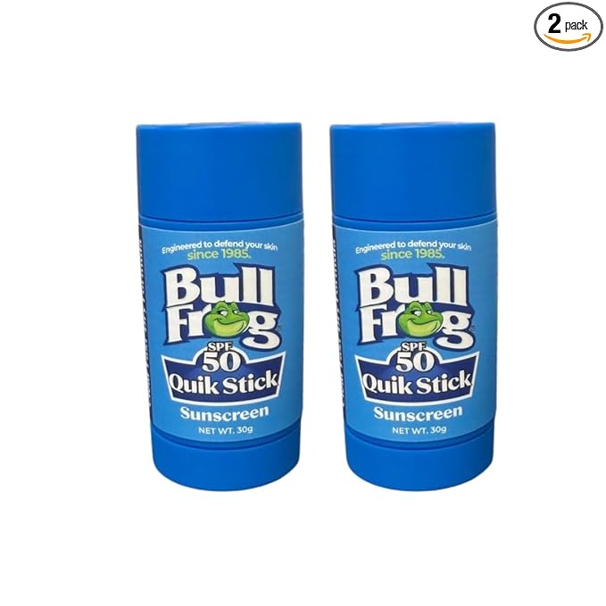 Bullfrog Quik Stick Sunscreen SPF 50 | Oxybenzone & Octinoxate Free | Broad Spectrum Moisturizing UVA/UVB, 2 pack