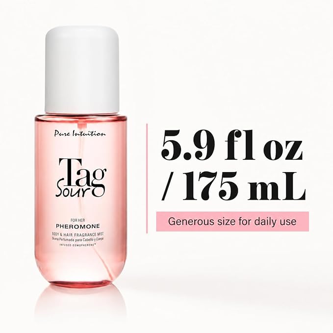 Pheromone Body Spray for Women, Sour Tag Hair & Body Fragrance Mist for Her, Floral Fruity Hair Pheromone Spray with Osmopherone, Lightweight Daily Refresh Mist, 5.9 fl oz / 175 mL