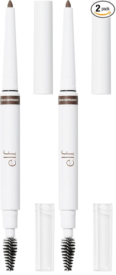 e.l.f. Brow Pencil, Neutral Brown | Waterproof | Long-Lasting | Pack of 2 | Vegan & Cruelty-Free