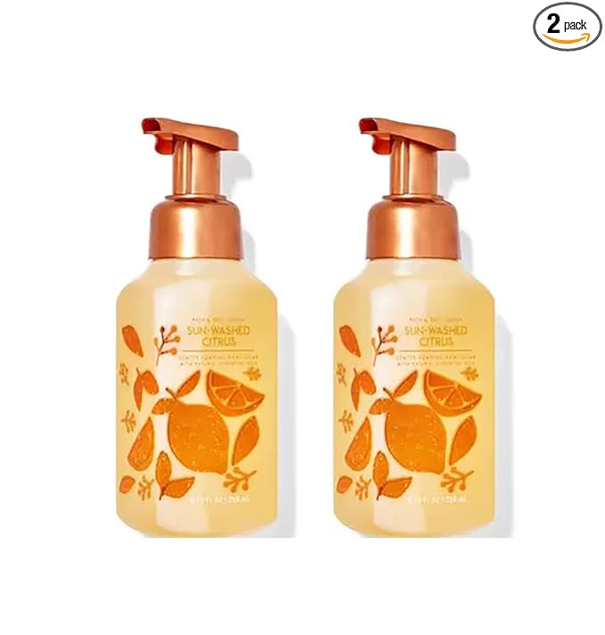 Bath & Body Works Bath and Body Works Sun-Washed Citrus Gentle Foaming Hand Soap 8.75 Ounce 2-Pack (Sun-Washed Citrus) 17.5 fluid_ounces, 17.5 Fl Oz, 17.5 ounces