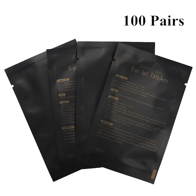 100 Pairs Eye Gel Pads, Lint Free Under Eye Patches for Eyelash Extensions, Premium Eye Mask Beauty Tool Kit