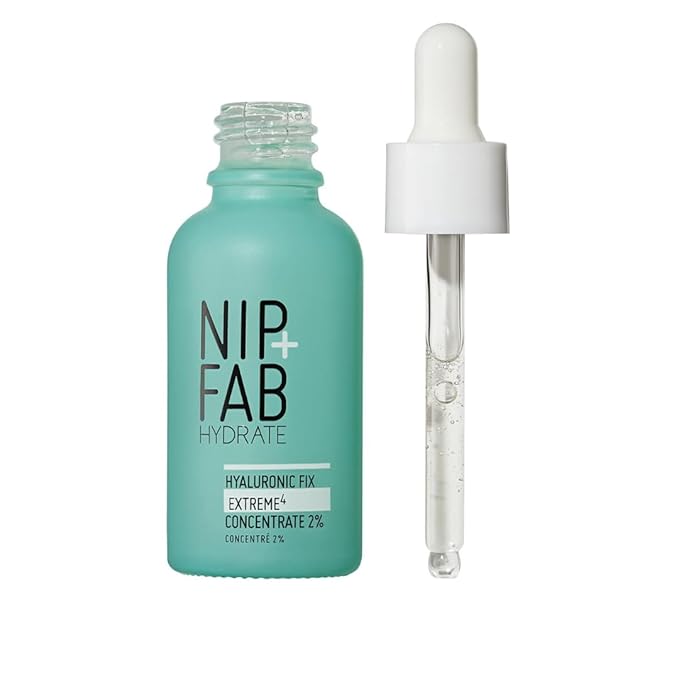 Nip + Fab Hyaluronic Fix Extreme 4 2% Concentrate, Daily Concentrated Drops for Face, Quick drying serum to replenish moisture levels. For dewy and visibly plumped skin, Multicolor, 30ML