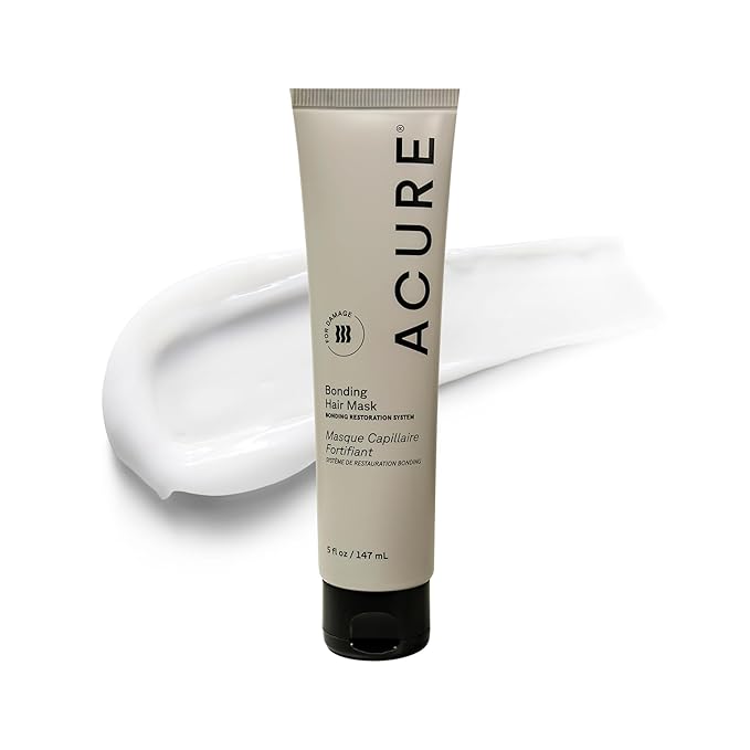 Acure Bonding Hair Mask - Weekly Deep Conditioning Hair Mask for Damaged Locks, Rescue Bond Repair Treatment for Dry, Damaged, Thin, Fine Locks, Natural Ingredients, Vegan - 5 fl oz