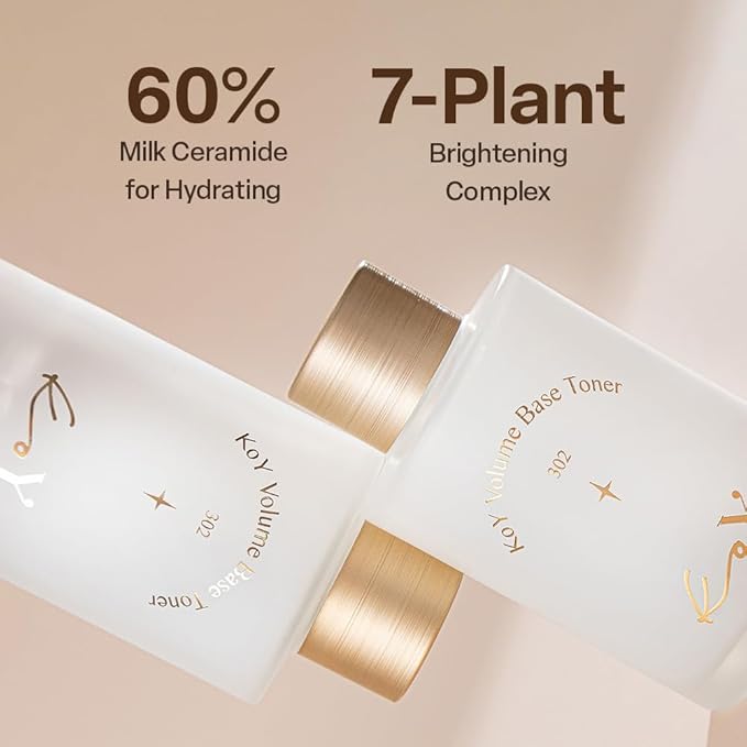 KOY Volume Base Toner, Hydrating and Mild Skin Barrier with Milk Ceramide Complex & Niacinamide, Daily Facial Milky Toner for Soothing & Moisturizing, Supple Glass Skin, 3.38 fl oz