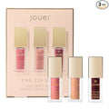 Jouer The Lip Edit Deluxe Tinted Lip Oil Trio, Hydrating, High Shine, Non-Sticky Set with Apricot, Jojoba, Vitamin E, Makeup Gift, 3 Shades
