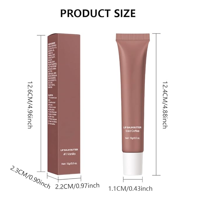 FeiCuiYun Summer Lip Butter Lip Balm, Ultra-Hydrating Natural Vegan Lip Balm, Sheer-Tinted Shine & Hydration, Soothes & Softens Dry Lips Skincare, Bálsamo labial hidratante #3 Iced Coffee