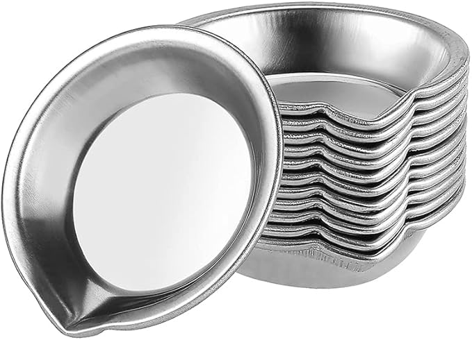 12pcs Makeup Palette Stainless Steel Small Round Paint Tray Artist Watercolours Paint Mixing Palette Tray