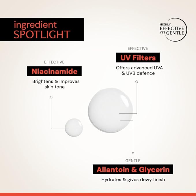 Deconstruct Dry Brightening Fluid Sunscreen SPF 50+ with Niacinamide | Lightweight, Hydrating & Dewy | UVA/UVB Protection | 8-Hour Wear, Water-Resistant, No White Cast | 50g | Pack of 2