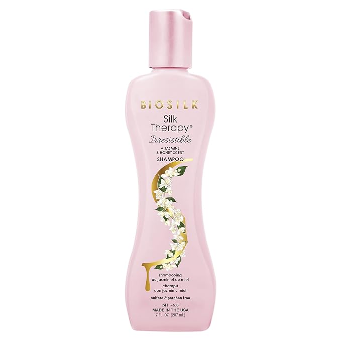 BioSilk Irresistible Shampoo, Cleanses & Conditions Frizzy Hair, Jasmine & Honey Scent, Silk Proteins & Botanical Extracts, Sulfate-Free, Paraben-Free, Cruelty-Free, 7 Oz
