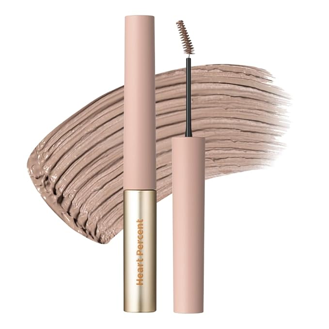 Heart Percent Dote On Mood Fake-Up Browcara, Waterproof Volumizing Long-Lasting Brow Pencil, Fast Fix Ultra-Fine Eyebrow Color Mascara, Cruelty Free, Vegan, 16g, 03. Rosy Brown