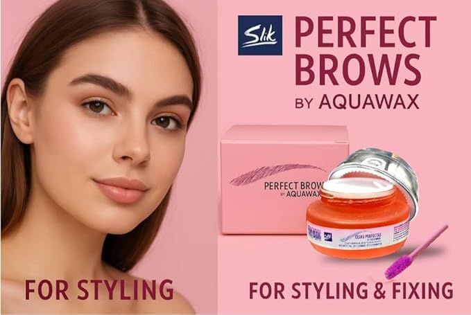 SLIK Perfect Brows Wax 0.5oz – Clear Eyebrow Styling Gel for Long-Lasting Hold, Water-Based Formula for Natural Look and Sets, Shapes & Defines All Brow Types