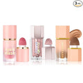 URQT Highly Pigmented Liquid Contour - Built-in Sponge Tip Sculpted Complexion Wand With Long Lasting Natural Buildable Highlighters and Bronzer (Contour+Blush+Highlighter)