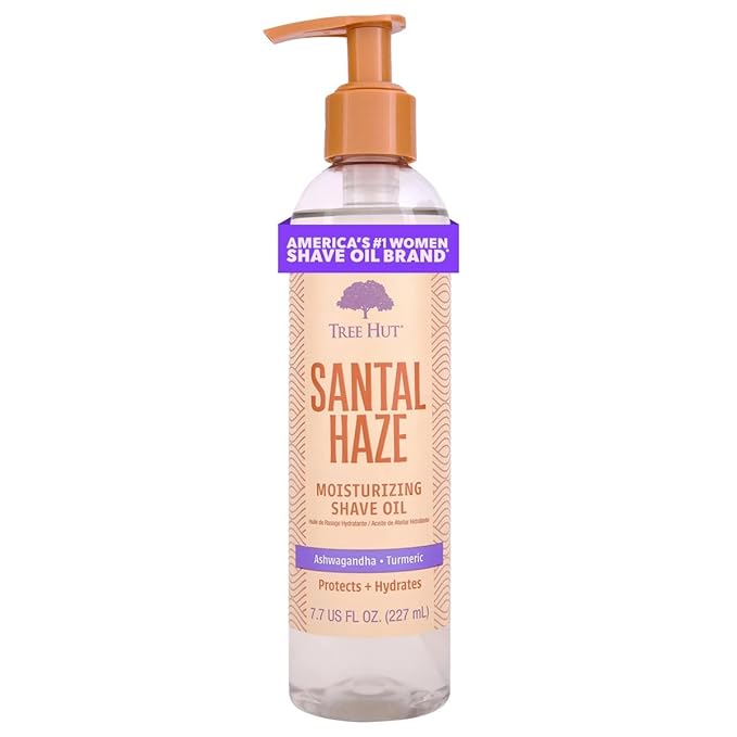 Tree Hut Santal Haze Moisturizing Shave Oil, Gel-to-Oil Formula, Ultra Hydrating Barrier for a Close, Smooth Shave, For All Skin Types, 7.7 fl oz