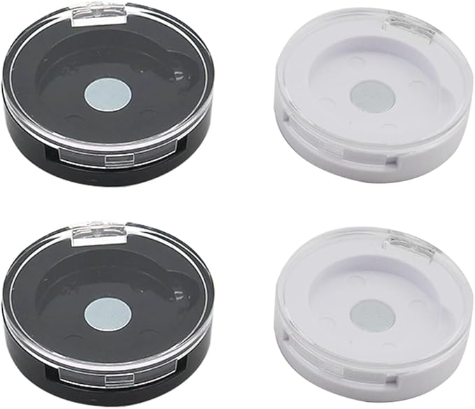 4Pcs Empty Magnetic Eyeshadow Cases,Refillable Magnetic Makeup Eyeshadow Lipstick Palette Container Pans,Round Depotting Makeup Containers for Eyeshadow Lipstick Blush Powder for Travel Sample DIY