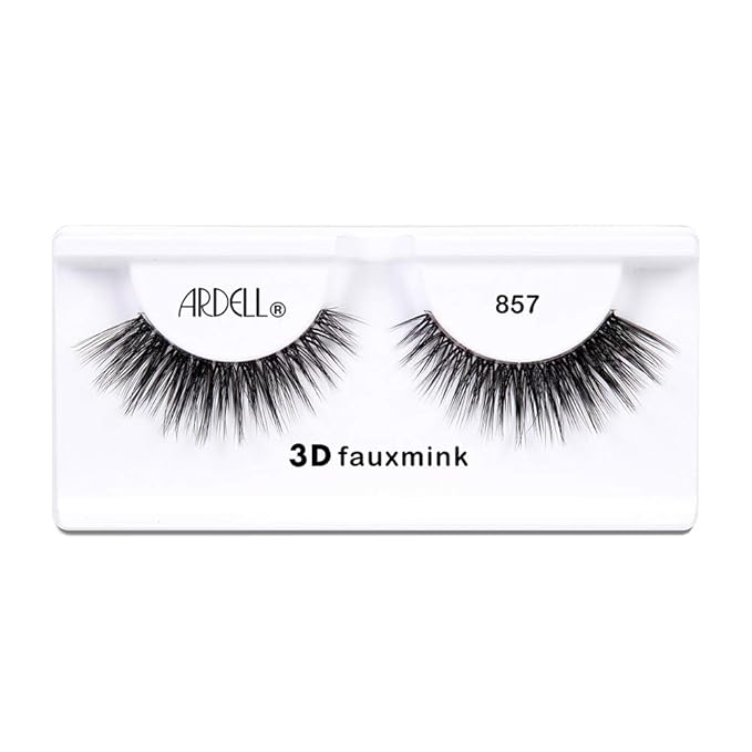 Ardell False Eyelashes 3D Faux Mink Lashes 857 - Ultra-Fluffy Strip Lashes with Invisiband for a Dramatic Eye Look, 4 Pairs
