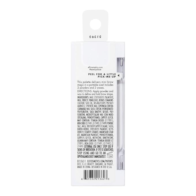 e.l.f. Bite-Size Brow, Mini Brow Quad with Ultra-Pigmented Waxes & Powders, Eyebrow Grooming & Makeup Kit, Neutral Brown, 0.14 Oz