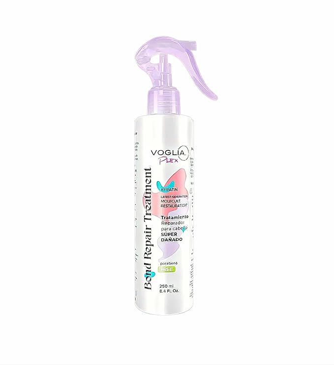 Voglia Plex Bond Repair Treatment Keratin Molecule Restoration Paraben Free 8.1 Fl. Oz. Hair Care Solution for Damaged Hair with Glycerin | hair treatment, voglia hair care, hair salon