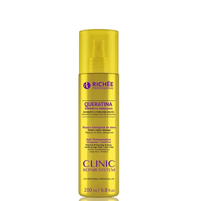 Richée Professional | Queratina Clinic Repair System | Biomimetic Hydrolyzed Keratin Hair Spray | 200 ml / 6.8 fl.oz.