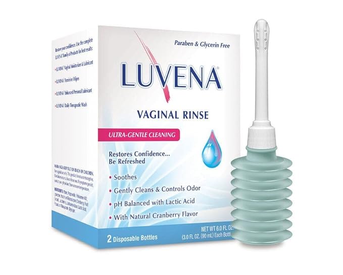 Luvena Vaginal Rinse for Women - Ultra-Gentle Intimate Cleansing Wash - pH Balanced, Lactic Acid & Natural Enzymes, Reduces Odor, Paraben Free - 3 oz (2 Pack)