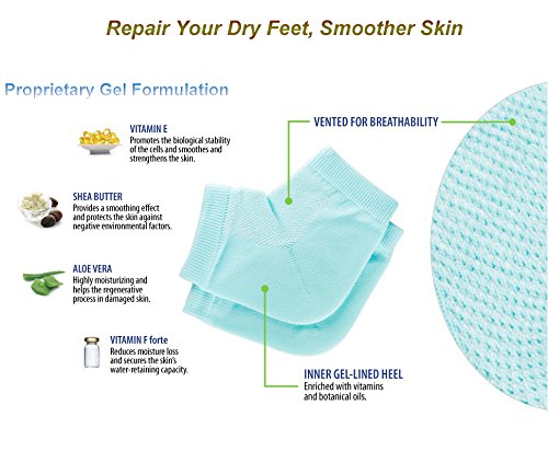 5 Pairs Moisturizing Gel Heel Socks Vented Unisex Toe Open Feet Care Dry Skin