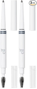 e.l.f. Instant Lift Waterproof Brow Pencil, Dual-Ended Precision Brow Pencil For Shaping & Defining Eyebrows, Vegan & Cruelty-Free, Grey (Pack of 2)