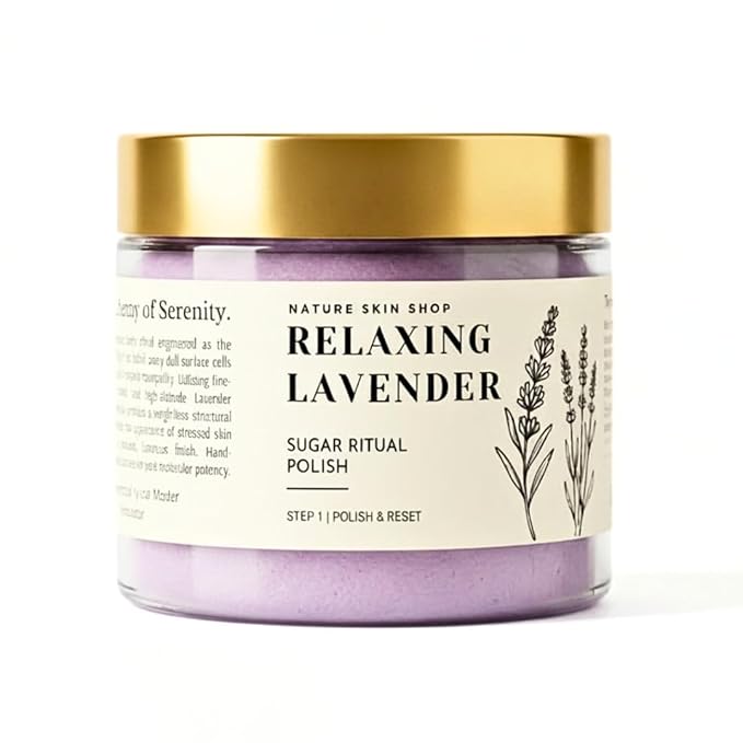 Nature Skin Shop Relaxing Lavender Whipped Ritual Polish – Calming Whipped Exfoliating Body Scrub, 8oz