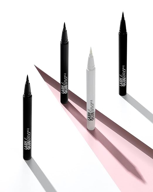 KISS Lash GLUEliner, 2-in-1 Felt-Tip Eyelash Adhesive and Eyeliner, Matte Finish, Foolproof Application, Easy Touch-Up, 0.03 Fl Oz.- Black, Packaging May Vary