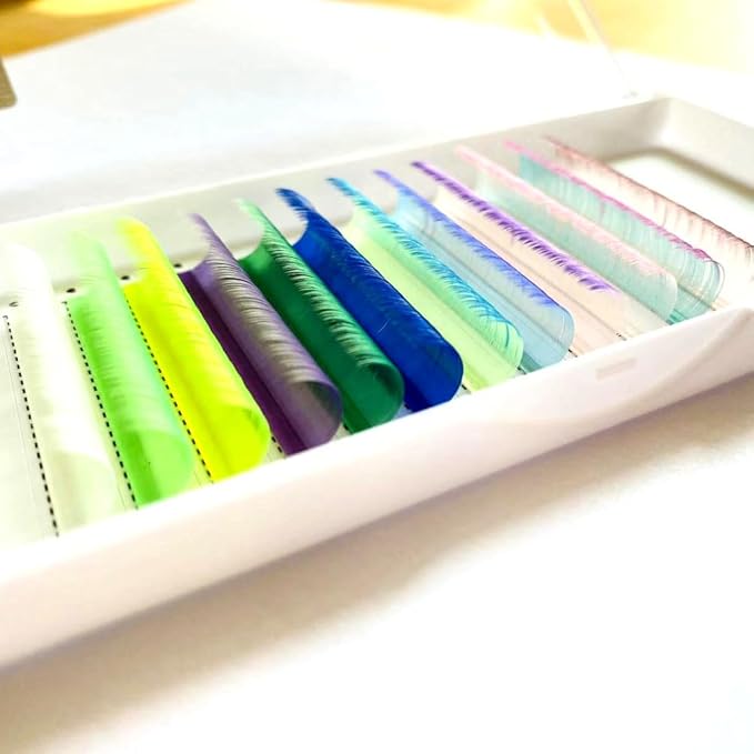 Sunniess 12 Rows Colored Lash Extensions Ombre Colored Lashes Mix Color Single Classic Eyelash 15mm 0.07mm D curl Eyelash Extensions for Professional