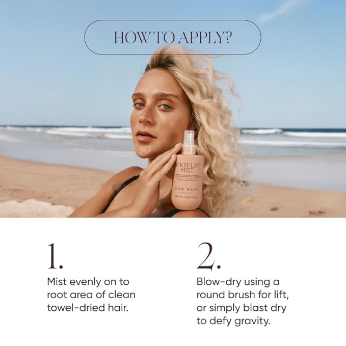 NAK Signature Root Lift Mist 250ml - Volumizing Hair Spray, Adds Body & Root Volume for Fine Hair with Peptides & Vegan Complex