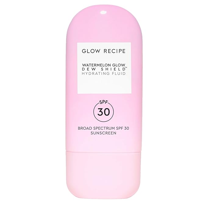 Glow Recipe Dew Shield Korean Face Sunscreen SPF 30, Broad Spectrum Hydrating Sunscreen Moisturizer, Dewy Lightweight Primer for Under Makeup, No White Cast or Pilling, Niacinamide (15ml)