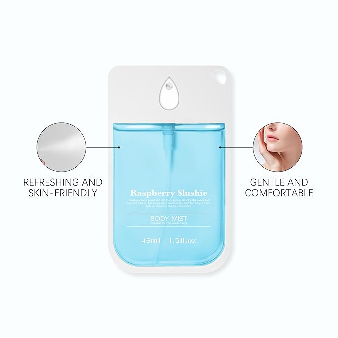 Body & Hair Mist for Women – Natural Raspberry - Scent Spray for Full Body - Lightweight & Hydrating 1.5 fl oz/45ml, Travel Size Set