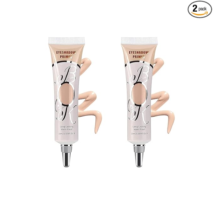 LOKFAR 2 Pack Matte Eyeshadow Primer for Oily Lids Medium Eyeshadow No Crease Eye Primer Makeup Eyeshadow Base Waterproof & Smudge-proof & Long Lasting Cream Liquid Eye-shadow for All Shadows (Set B)