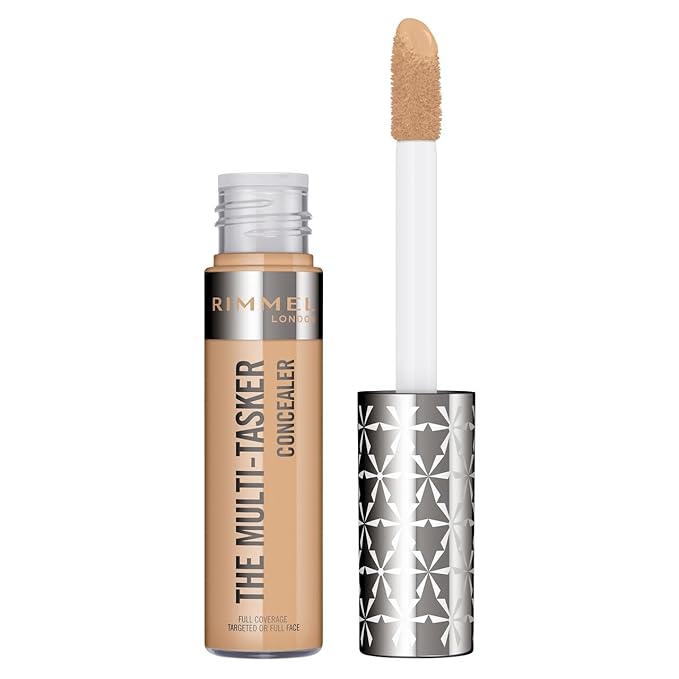 Rimmel London, Multi-Tasker Concealer, 050 Sand, Crease-Proof, Transfer-Proof, Waterproof, Up To 24-Hour Wear, Vegan Formula, 0.33oz