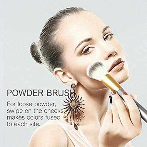 Makeup Brush Set, NEVSETPO 28PCS Make Up Brushes For Women Include 24 Makeup Brushes 2 Sponges, 1 Dual End Mask Spatula, 1 Brush Egg Cleaner, 1 Travel-Friendly Easy Clean Roll Up Makeup Bag