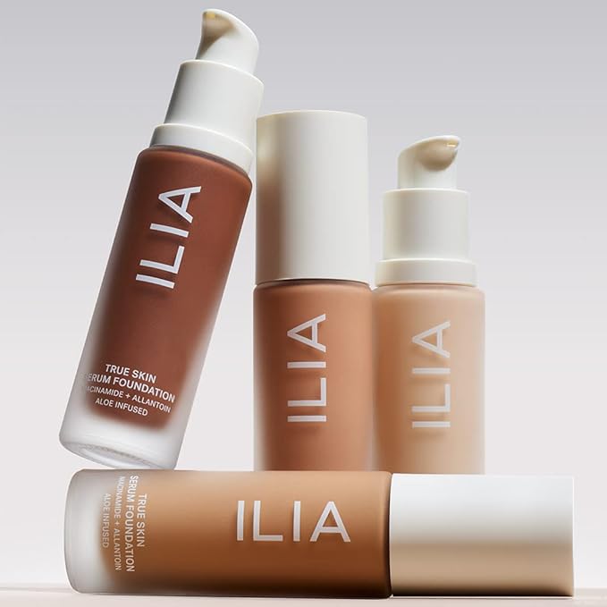 ILIA - True Skin Serum Foundation | Non-comedogenic, Cruelty-Free, Vegan, Weightless Feel, Buildable Coverage, Safe For Sensitive Skin (Salina, Light-Medium with Neutral Undertones SF5)