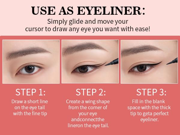 2-in-1 Brow Pen & Liquid Eyeliner – Waterproof Brow Pencil with Fine Microblading Tip, Natural Hair-Like Strokes, Long Lasting, Smudge-Proof Dual-Ended Design(02 CARAMEL BROWN)