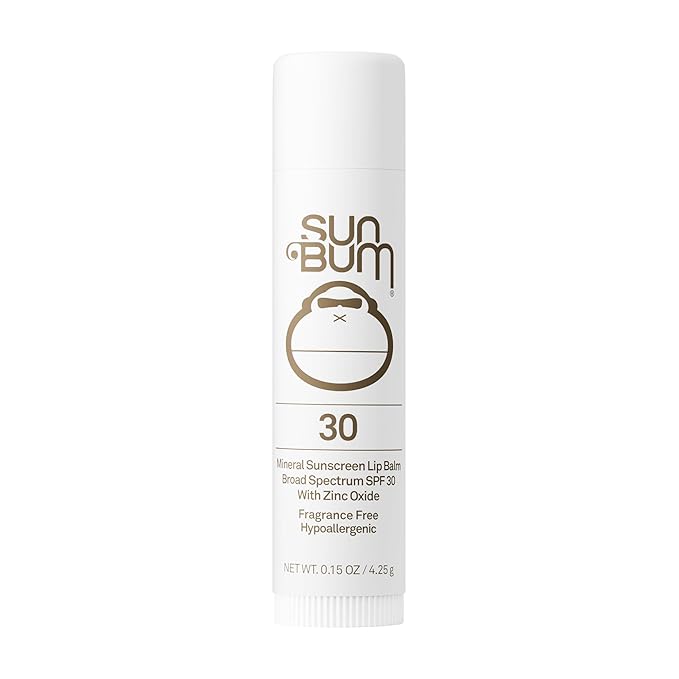 Sun Bum SPF 30 Mineral Sunscreen Lip Balm - Hawaii Act 104 Compliant (Octinoxate & Oxybenzone Free) - Zinc-Based Broad Spectrum UVA/UVB Lip Protection - 0.15 oz Stick