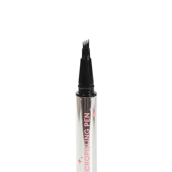 Microfilling Eyebrow Pen – Professional 4 Tip Microblading Brow Pen, Waterproof & Long Lasting Hair Stroke Tattoo Effect, Smudge Proof Precision Brow Pencil for Sparse Brows – Light Warm Brown