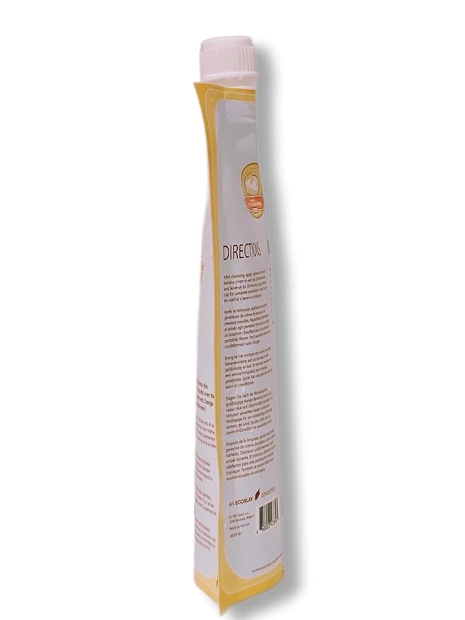 Ecoslay Banana Cream Deep Conditioner 8 oz - Nourishing Hair Mask for Dry, Damaged, Frizzy, and Curly Hair - Plant-Based Deep Conditioning Treatment for Natural and Color Treated Hair